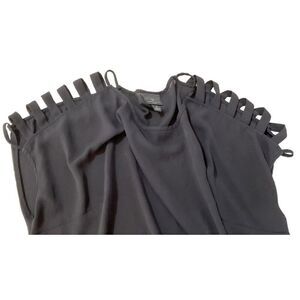 Worthington Caged Shoulder Black Blouse  1X